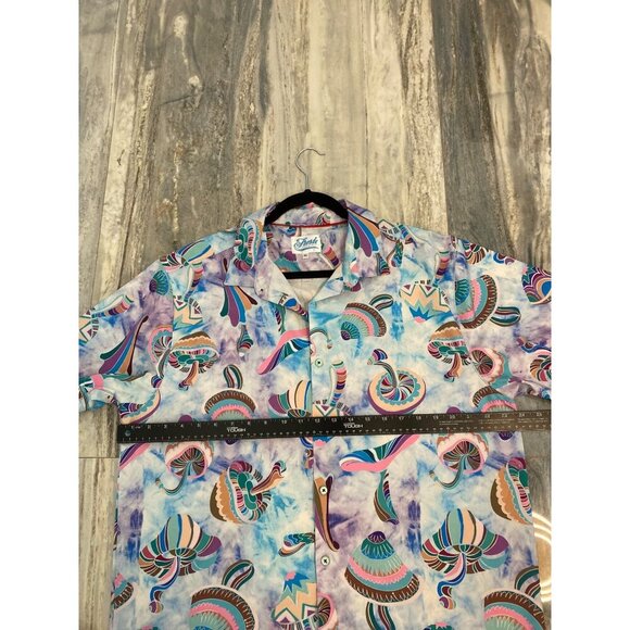 Fresh Print of Bel Air, Psychedelic Mushroom Button Shirt, Size XL - Picture 12 of 13